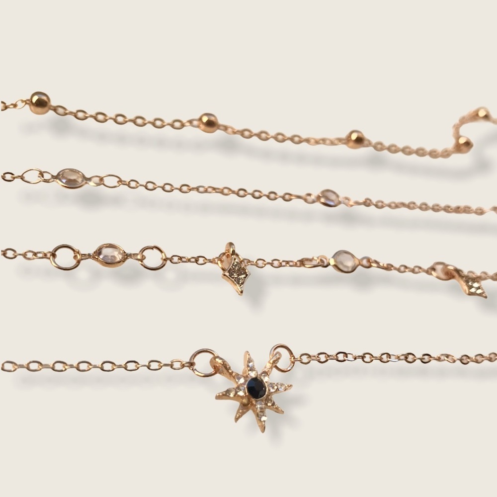 “The Southern Star" Boho Layered Diamond Necklace - Picture 2 of 6